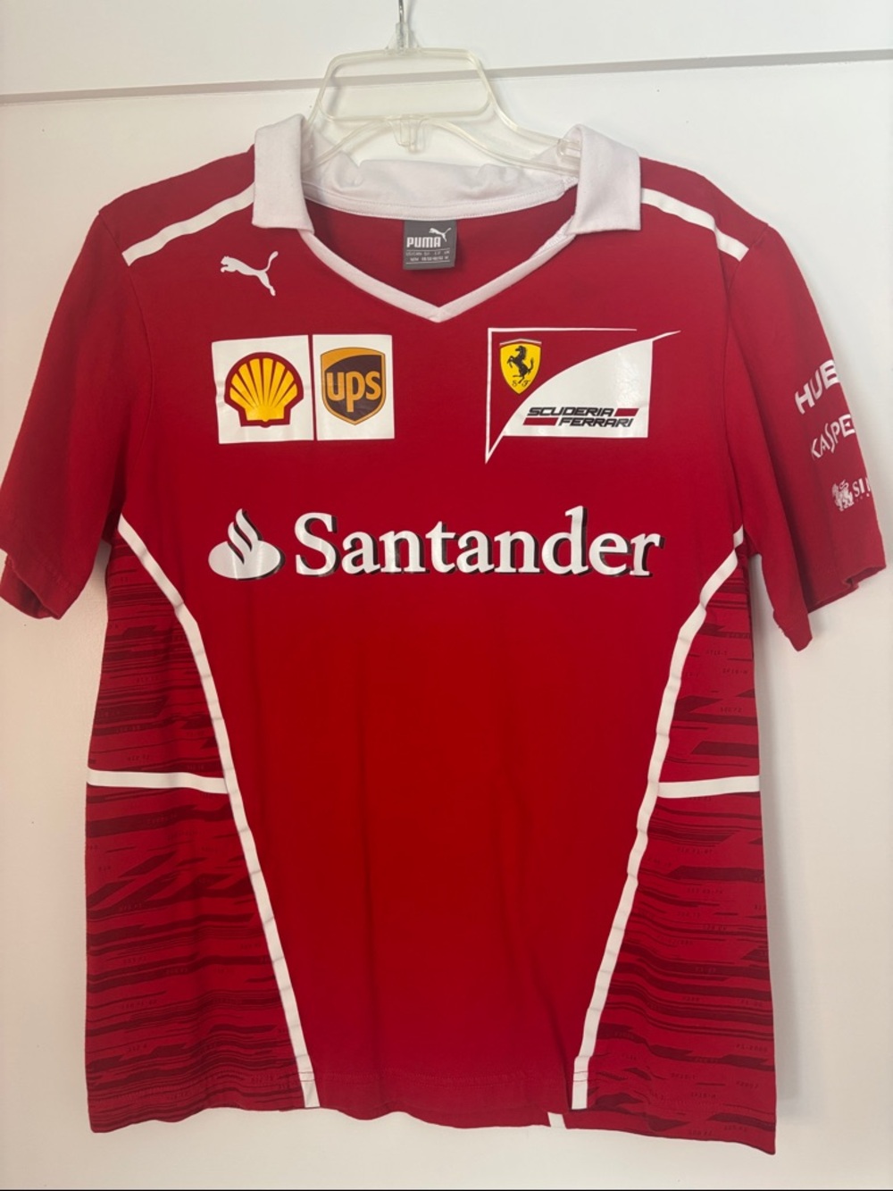 Ferrari Red Short-Sleeve Racing Tee with White Accents size mens’s medium